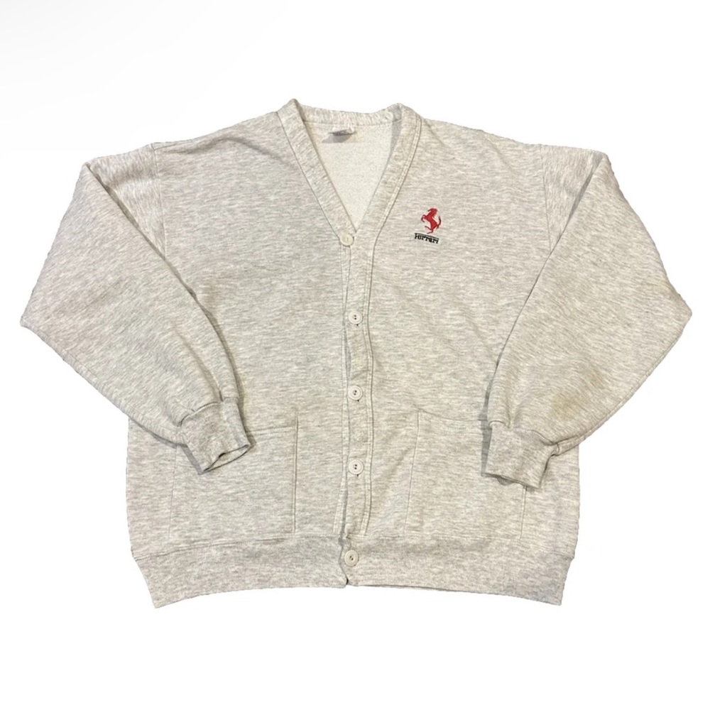 Vintage Rare 90s Ferrari Jerzees Size Medium Heather Gray Sweatshirt